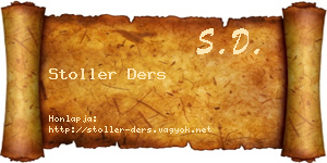 Stoller Ders névjegykártya
